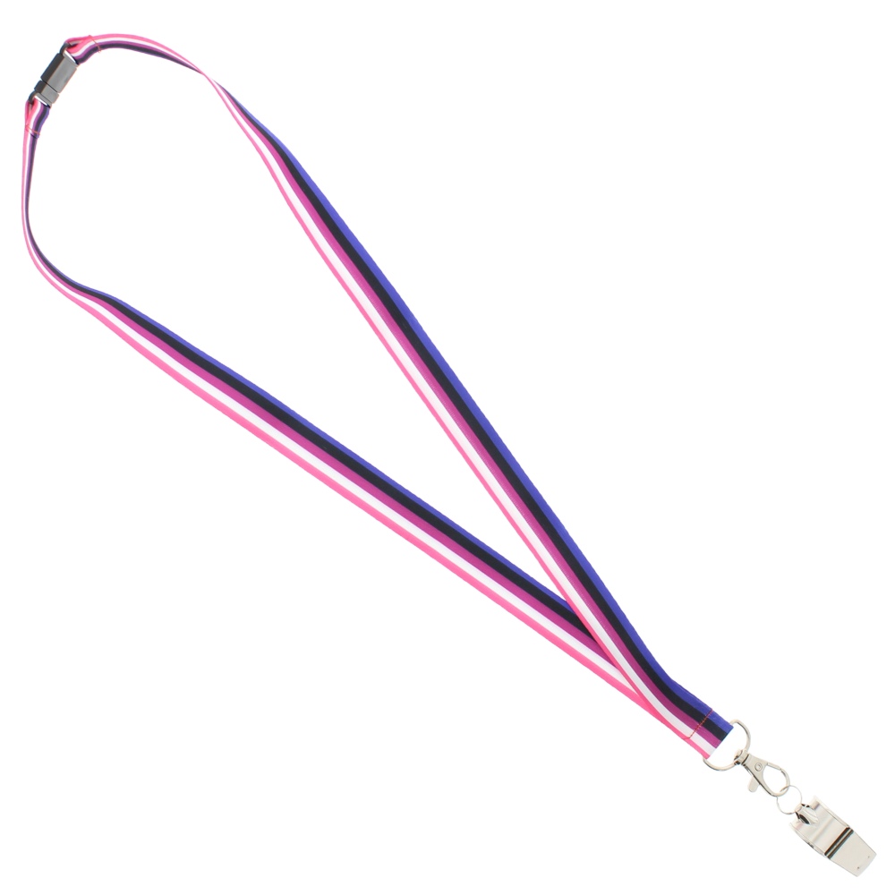 Zac's Alter Ego - Genderfluid with metal whistle Cordon/Lanyard - Multicolore
